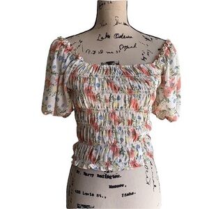 Lucy Paris Floral Crop Top Sz Small